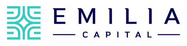 Emilia capital logo horizontal, white background